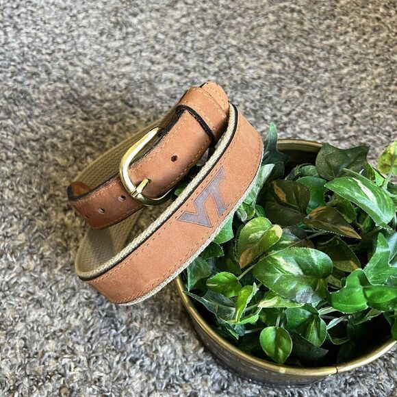 Zep Pro Belt Virginia Polytechnic University Leather USA Size 32 USA Brown - Picture 2 of 7